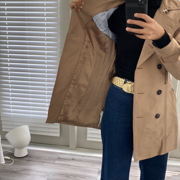 Zara Trench Coat Faux Suede Belted Pockets Buckled Sleeves Size XS - Picture 4 of 17